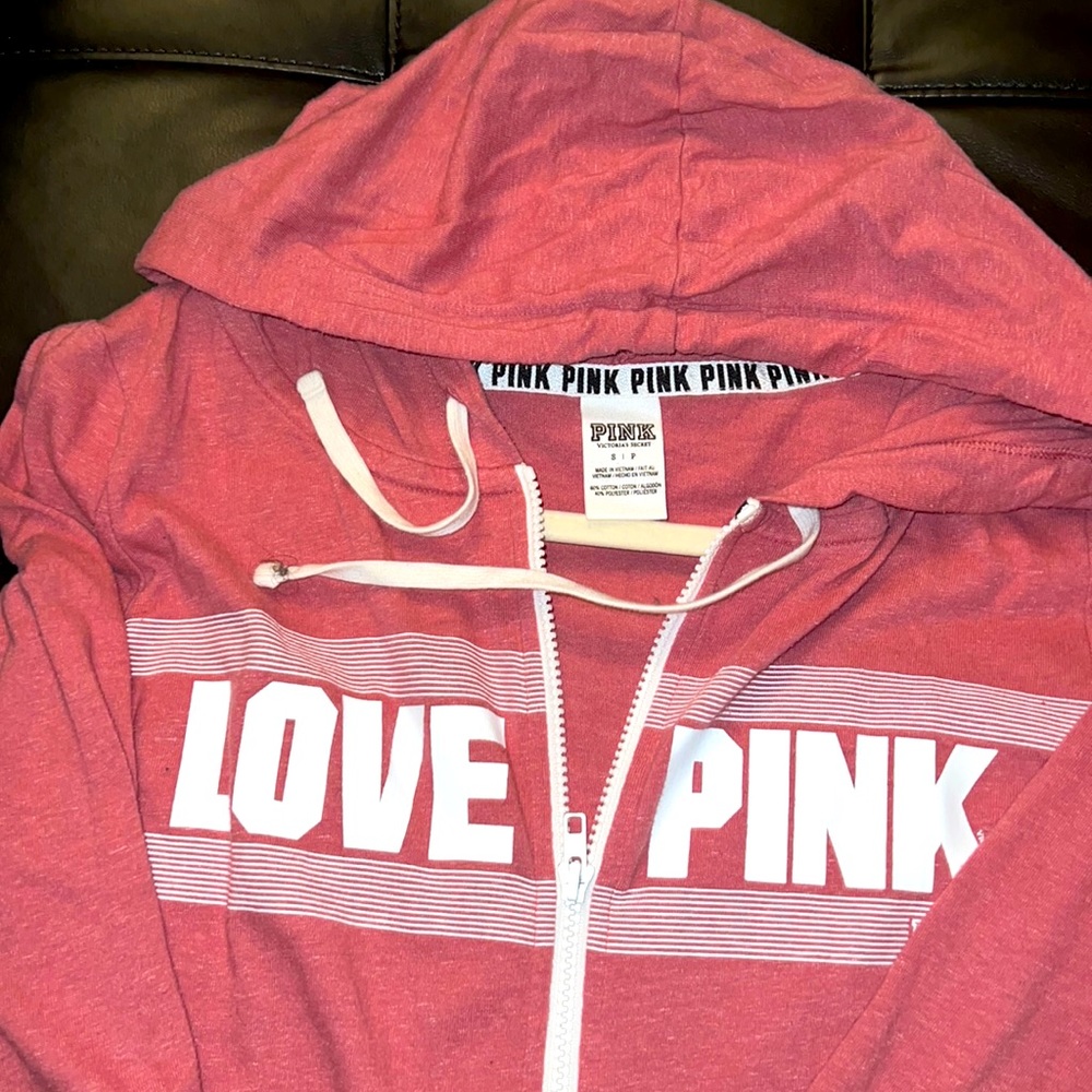Small PINK/Victorias Secret mauve zip up hoodie